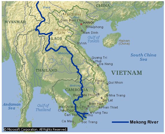 China down through Laos,